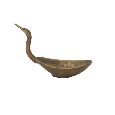 Cast Aluminum Bird‑Shaped Bowl With Antique Finish