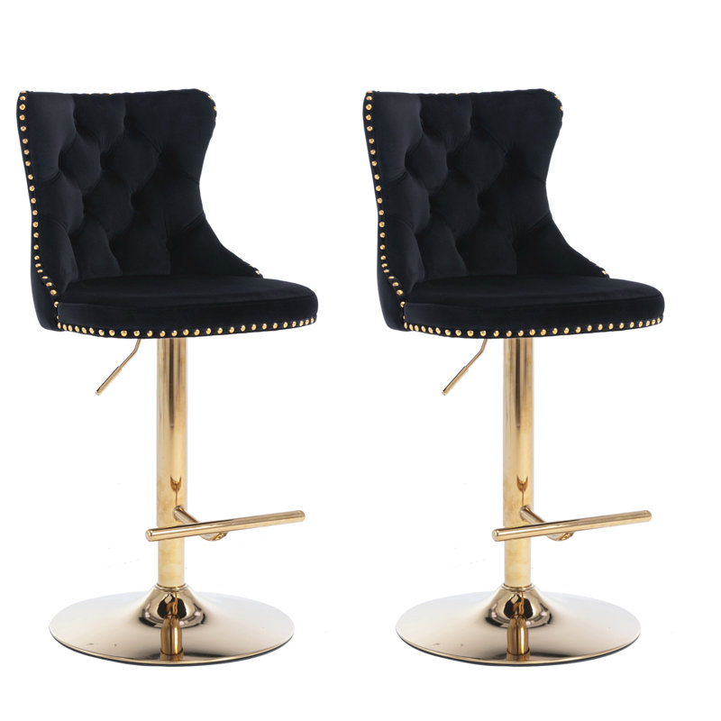 Tabouret à hauteur réglable Javarius, Noir