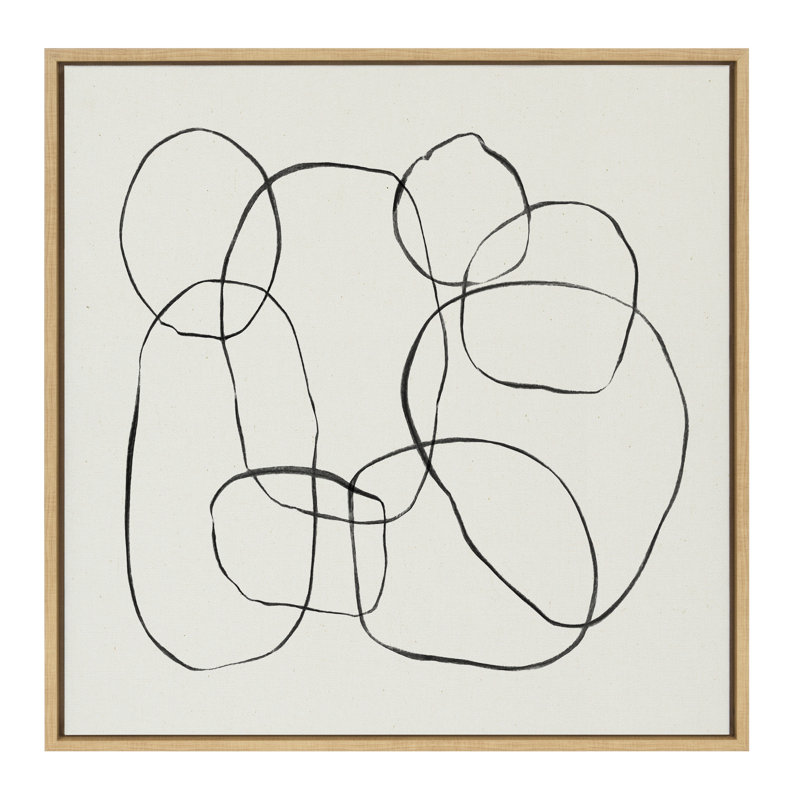 «Dancing Circles» par Teju Reval, reproduction d'art sur toile encadrée, H 30 po x l 30 po, Naturel
