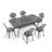 All-Weather Cast Aluminum Dining Furniture Set With Black Frame-709030513