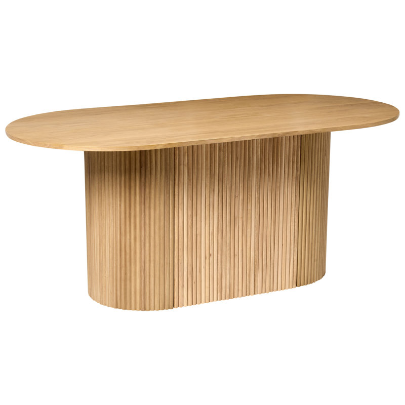 Oval Solid Wood Base Dining Table
