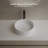 MonBlari 16" Round Solid Surface Fluted Bathroom Sink Matt White-120971772