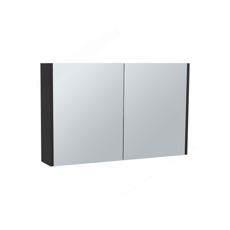 Pharmacie H 19,70 po, avec 2 portes, 3 tablettes, 2 miroirs, noir, Noir