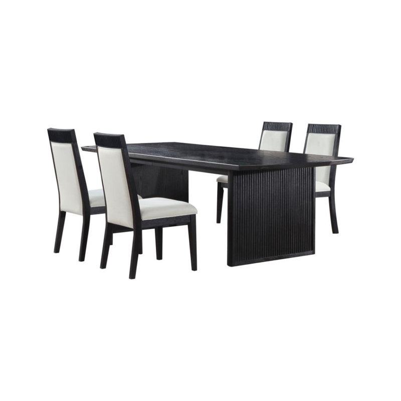 Ensemble de table de salle à manger à rallonge 5 pièces Akhtas, 5 pièces: table, 4 chaises