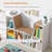 6-Cubby Bookcase with Reading Nook & Cushion, Multi-Purpose Kids Storage