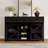 55'' Farmhouse Style Wooden Sideboard With 3 Drawers And Adjustable Shelves，Sliding Barn Door Cabinet With Metal Mesh-979675059
