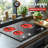 ADVWIN 3 Burner Electric Cooktop 24 Inch Knob Control Built-in Ceramic Stove Top with Child Safty Lock, Timer, 10 Power Setting,  Over-Temperature Protection, 5200W, 220v, Hard Wire(No Plug)