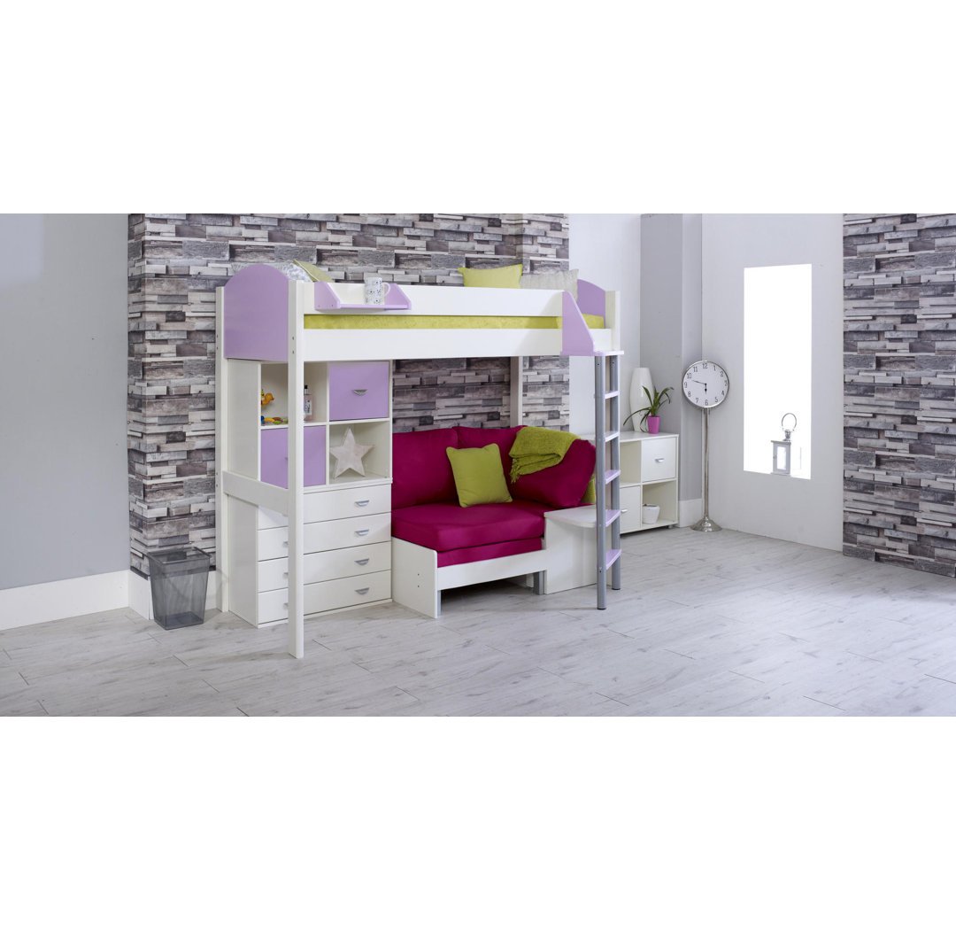 Melodie European Single (90 x 200cm) L-Shaped Bunk Bunk Bed with Bookcase