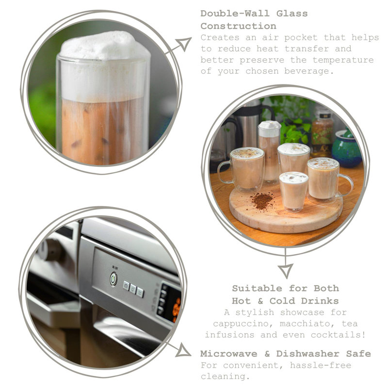 Rink Drink Double-Walled Glass Coffee Cups