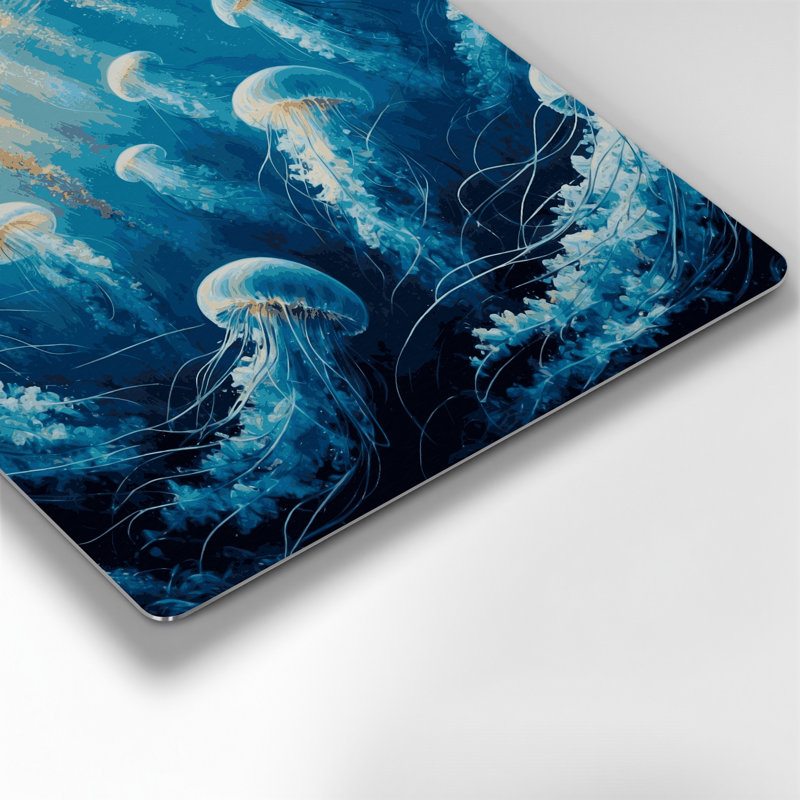 «Coastal Deep Sea Scene», art mural en métal bleu, H 12 po x l 12 po