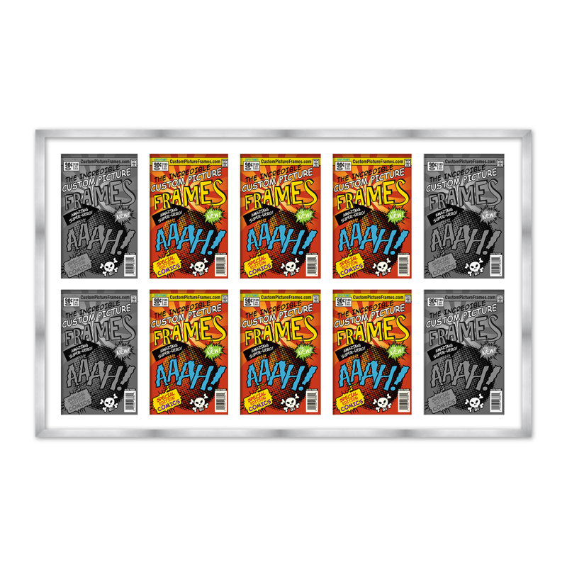 Cadre photo collage, Argent / blanc, 7,25 po x 10,5 po, 44" x 25.75"