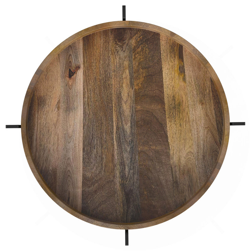 Table de bout ronde naturelle et noire