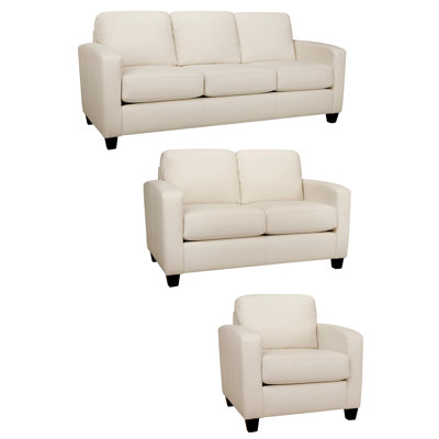 Warminster 3 Piece Leather Match Living Room Set