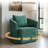 Modern Chenille Swivel Barrel Armchair with Accent Pillow-1993151025