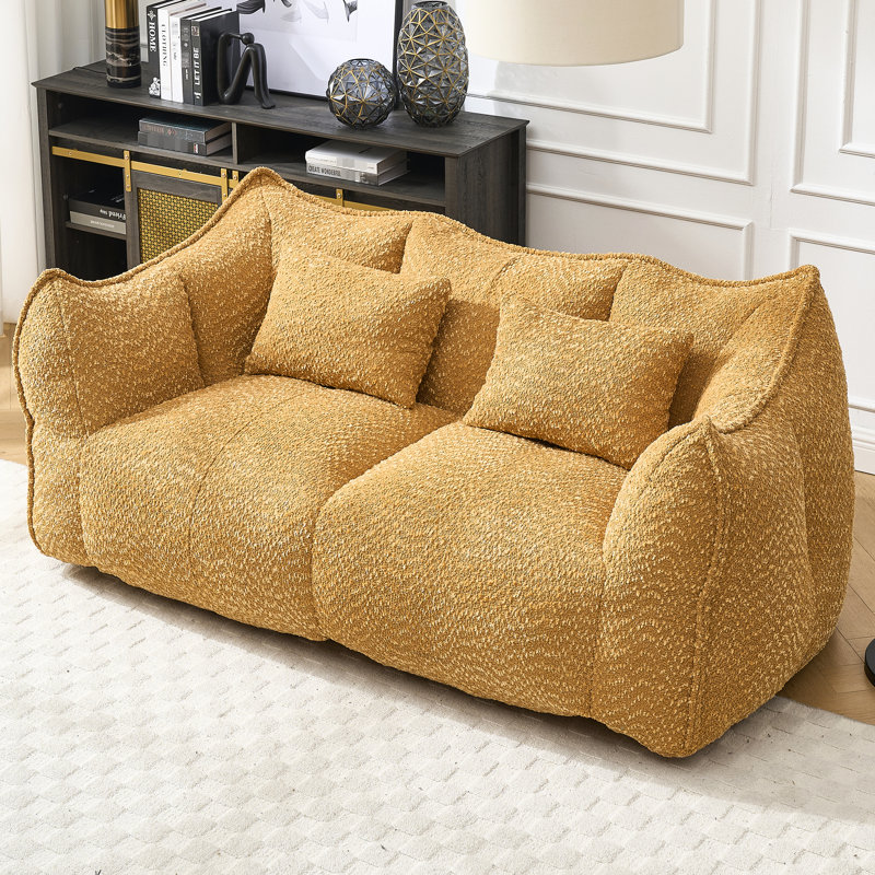 Fauteuil inclinable carré confortable pour le divertissement en salle, Jaune