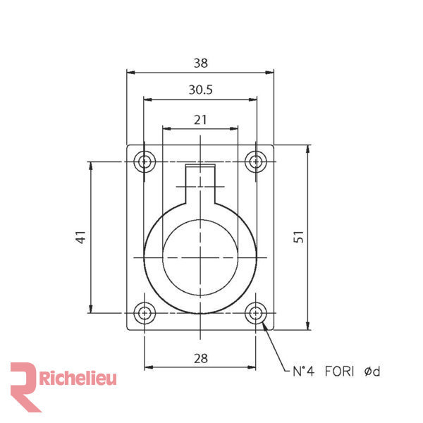 1 1/8" Center to CenterExpression Recessed Pull