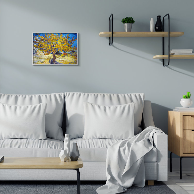 «Golden Tree Blue Yellow Van Gogh Classical» par Vincent Van Gogh - reproduction d'art, H 16 po x l 20 po