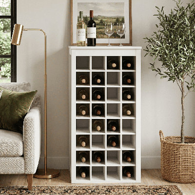 32-Bottle Freestanding Wine Rack Cabinet