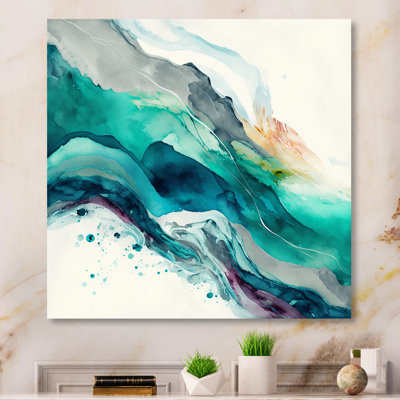 «Celebrations In Turquoise Shades Of Blue II», reproduction sur toile