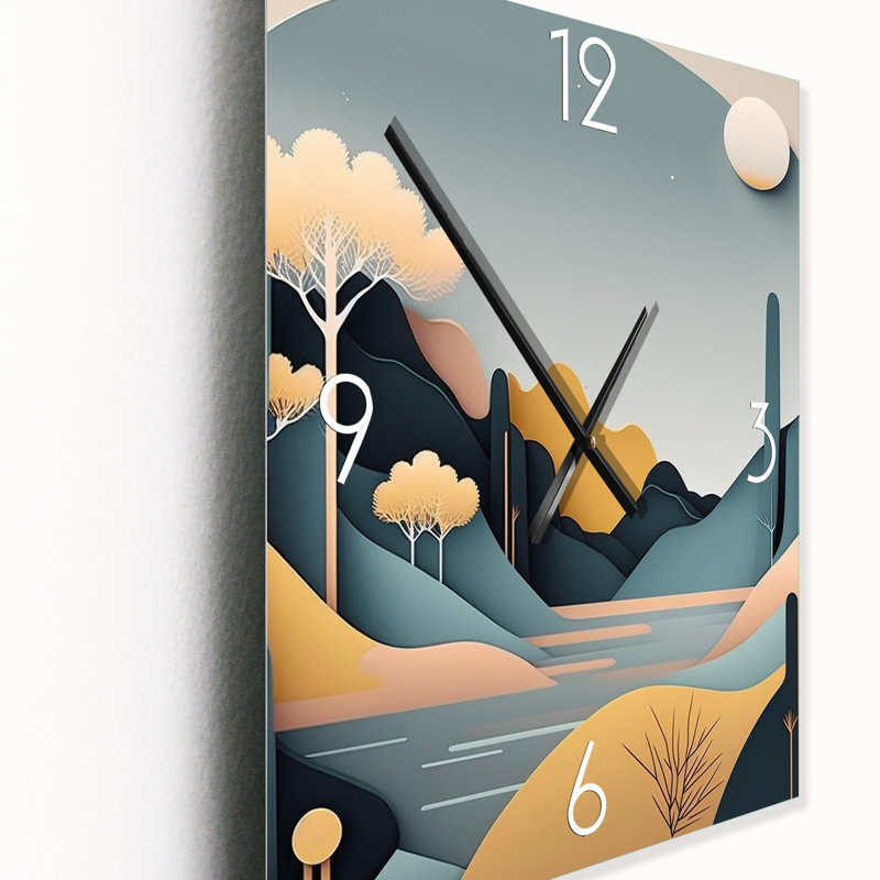 Jaybriel - Landscape Mountains Wall Clock, Très petit