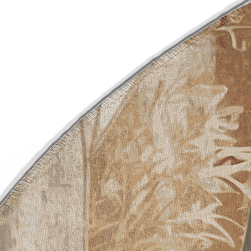 Oasis Lines Indoor And Outdoor Area Rug, Round 5'