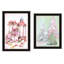 2 Pink Candy Land Christmas Trees Wall Art For Every Room, Wood & Paper Frame, Made In Elevate Your Home With Adornment Piece, Theme, And