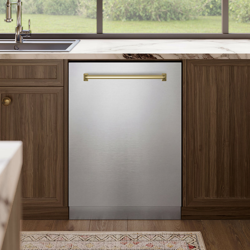 Zline Autograph Edition 24" 51 dBA Built-In Button Control Dishwasher, Gold