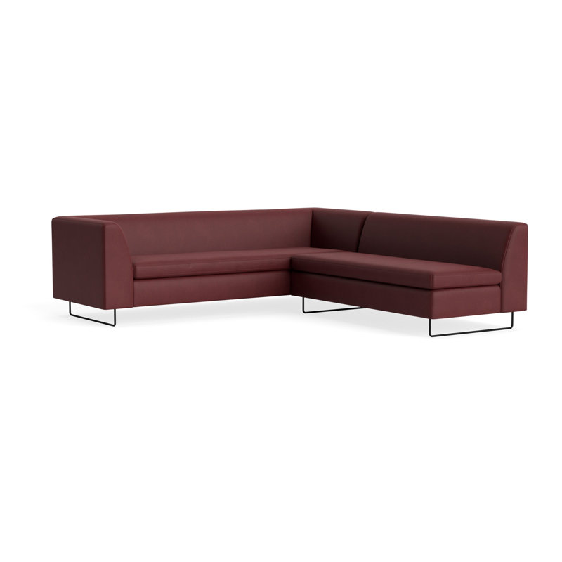 MTO - Canapé modulaire Bonnie & Clyde avec pieds noirs, Cuir Oxblood
