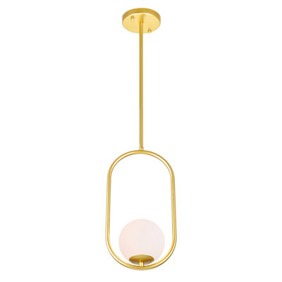 Mini-luminaire suspendu 1 lumière Izaguirre 8 po avec médaillon doré pour cuisine, salle à manger, salle d'eau - DEL G9 seulement, ampoule non incluse - hauteur de suspension réglable