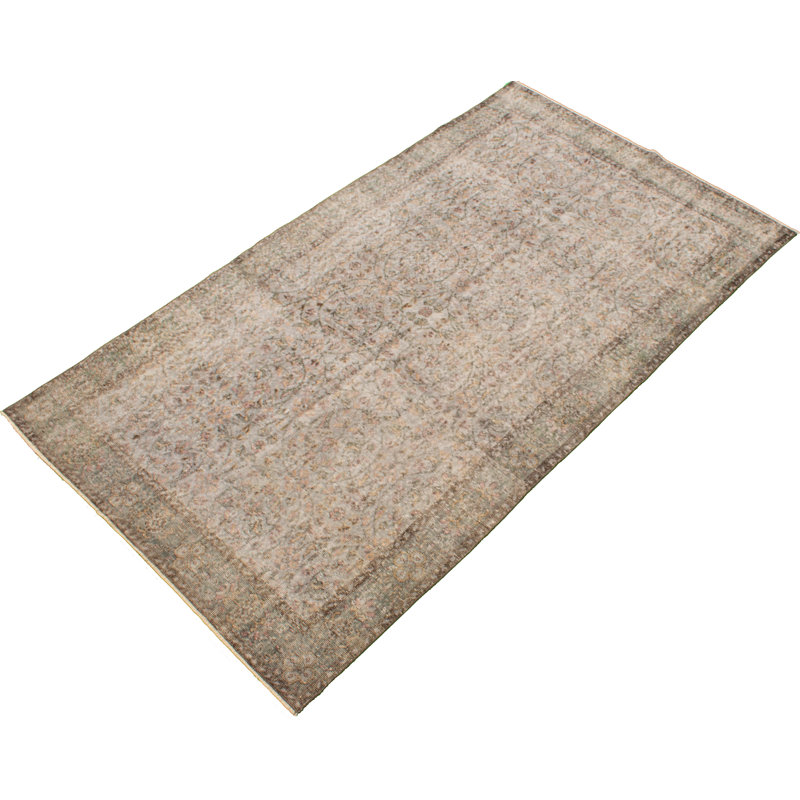 Tapis de la surface en laine 5 pi 5 po x 10 pi "one-of-kind" -the main noué la 1980 Bevin