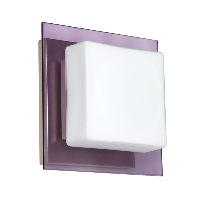 Catella Flush Mounted Sconce, Satin Nickel, Amethyst, Halogen