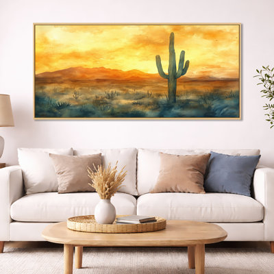«Golden Desert Sunset Light I», reproduction d'art du désert jaune