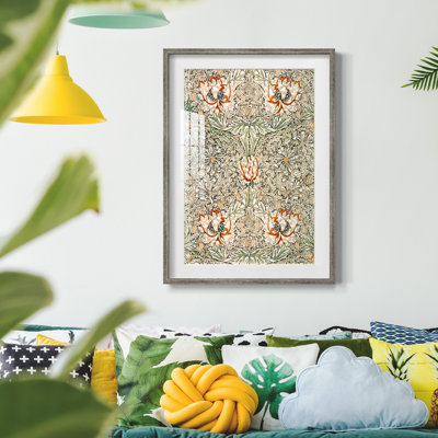 Motif floral rétro CCGLXV III - impression encadrée