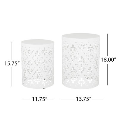 Outdoor Metal S/2 End Table