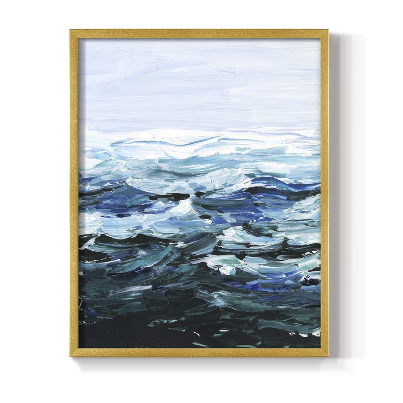 Beneath the Sea Surface II Framed Print - Solid Wood, H 11 po x l 9 po, Doré