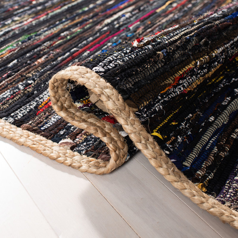 Naveen Hand Woven Cotton And Jute Abstract Rug, Rectangle 3' x 5'
