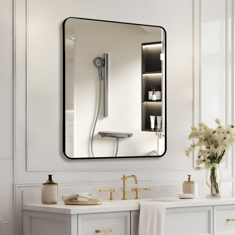 Miroir mural de salle de bain 30 "x 36", Noir