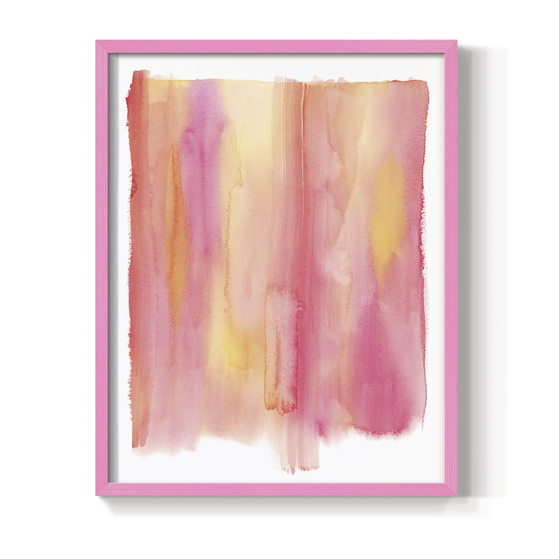 Impression encadrée Summer Sherbet Wash II - bois massif, Rose, H 10 po x l 8 po