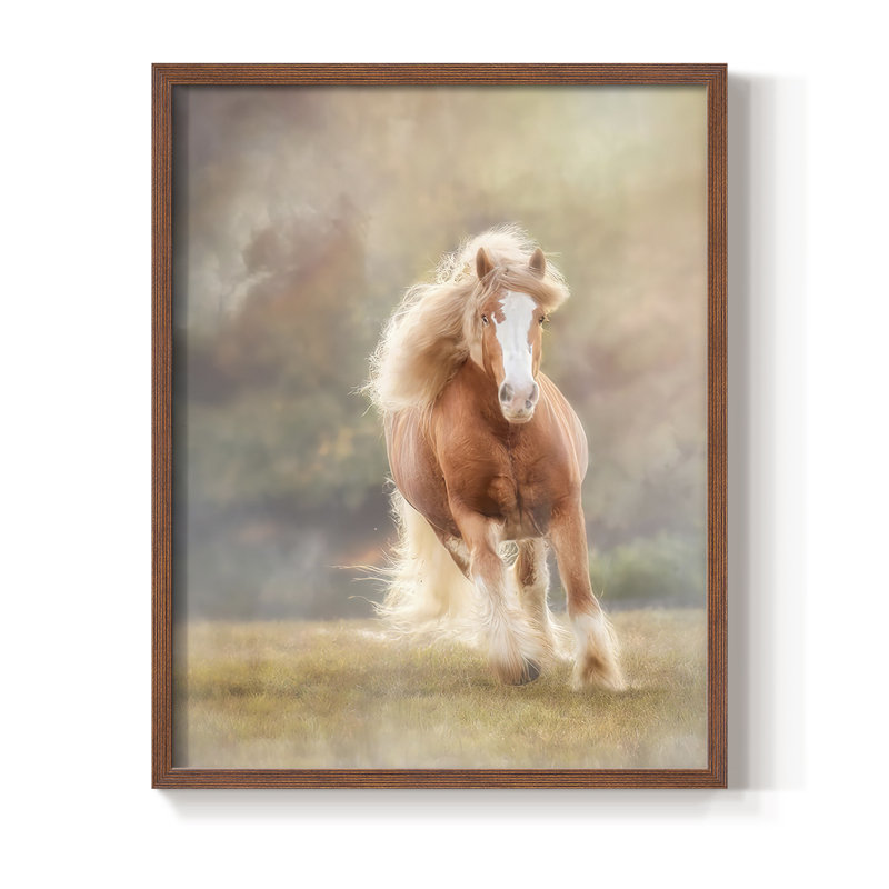 «Horse Motion VII», reproduction encadrée - bois massif, Cadre photo brun simple, H 14 po x l 11 po