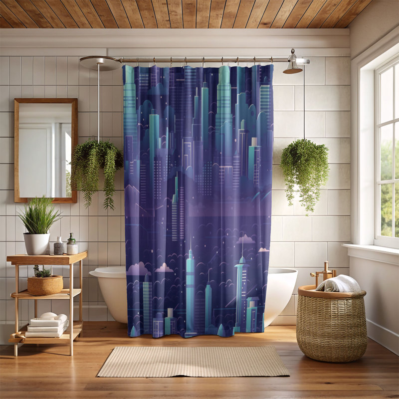 Rideau de douche Radiant Futur - Premium, H 74 po x l 71 po