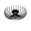 Lustre moderne noir, 14,2 po de diamètre x 4,7 po de hauteur | Corps en métal durable, douille E27 (40 W maximum) | Homologué IP20, conception élégante pour le salon, la salle à manger et l'entrée | Luminaire élégant de couleur unie-1370961047-1370961046