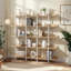 Bibliothèque double H 70,5 "x l 70,9" en bois à 5 niveaux-297140012