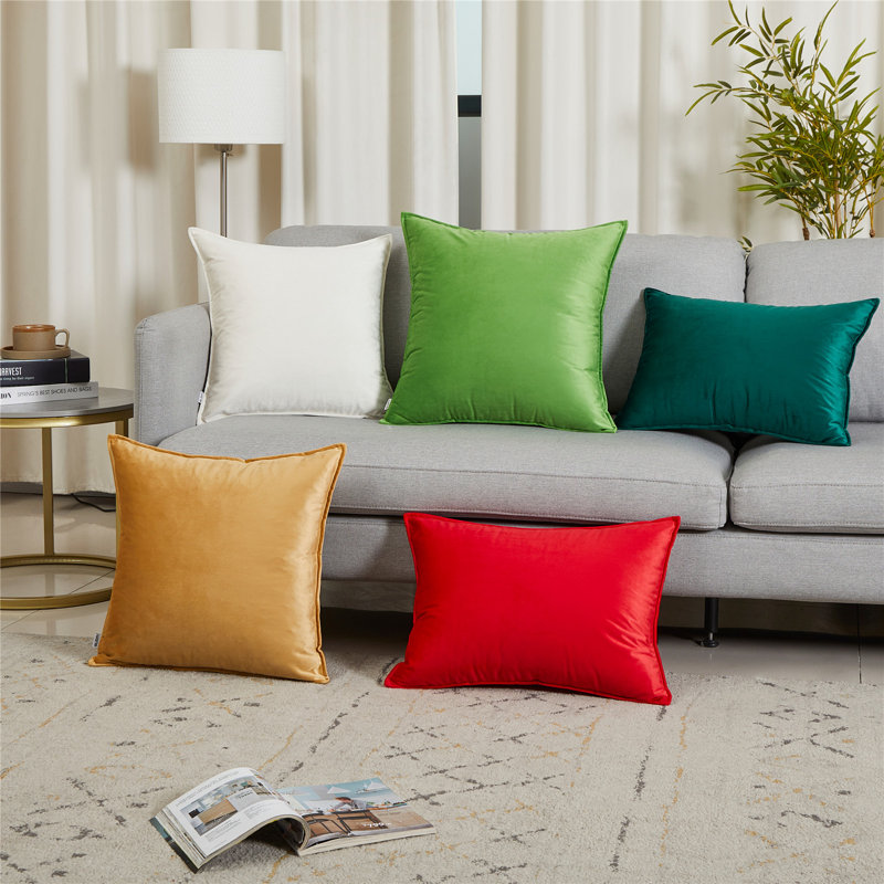 Coussin décoratif en velours, Noir