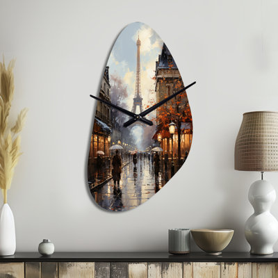 Eiffel Paris In 19 Century - Paris, horloge murale asymétrique en métal