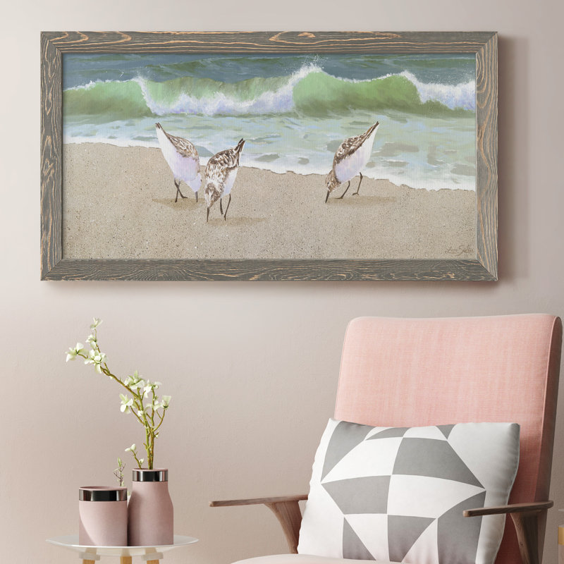 Beach Buddies - Peinture sur toile encadrée, Gris