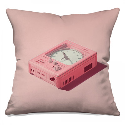 Coussins décoratifs rétro avec horloge électronique