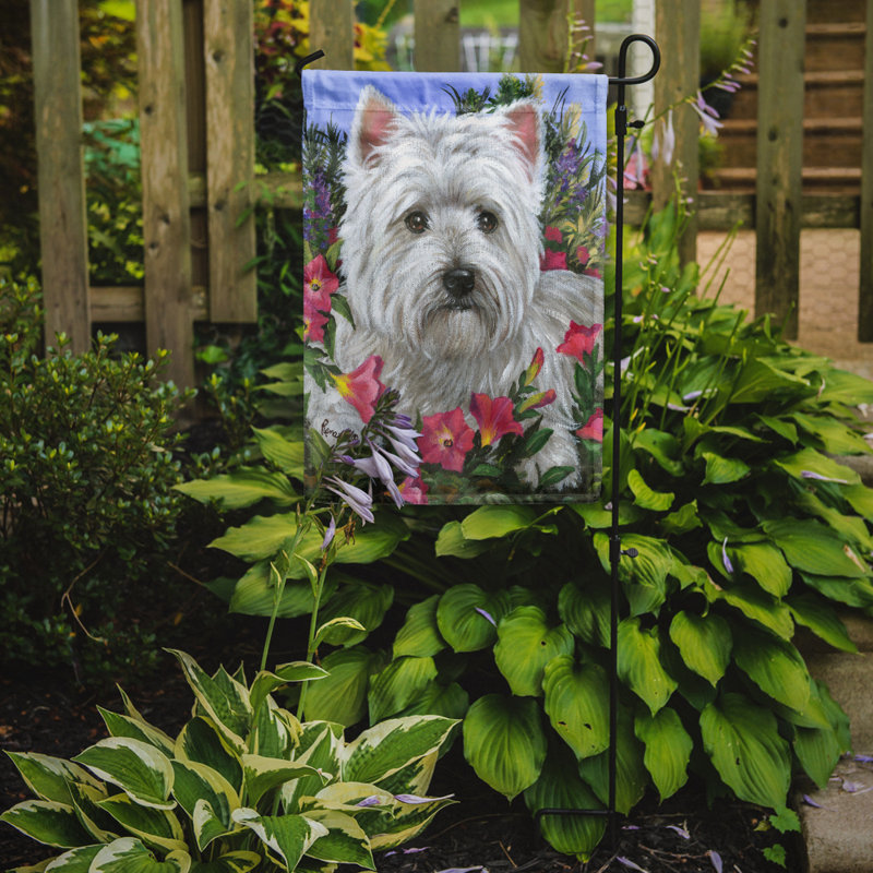 Drapeau de jardin en polyester à 2 côtés Graziello Bichon Frise Do It Better 1 x 0,11 pi, Westie pétunia