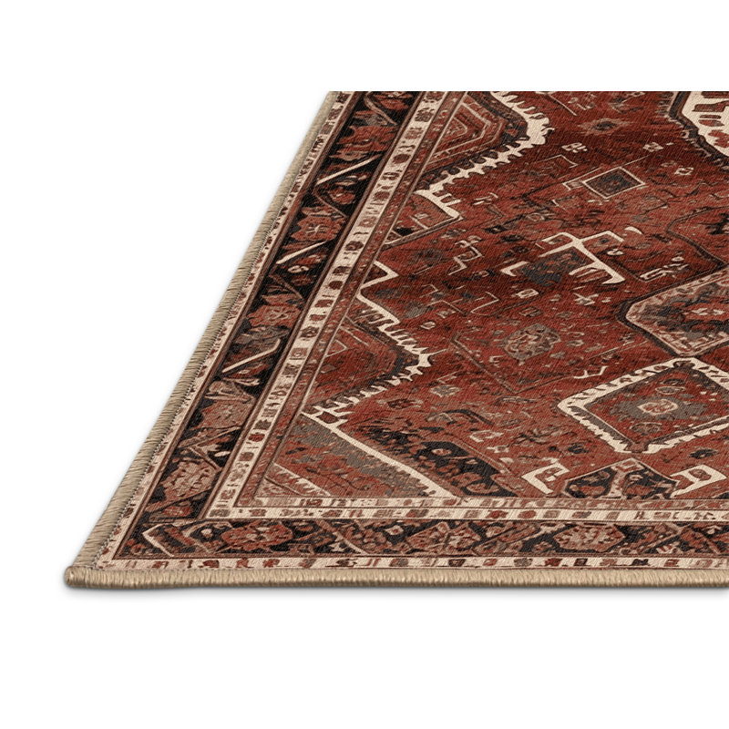 Tapis brun lavable à la machine, Rond 6 pi
