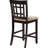 Tan & Counter Chairs  Pair  - Transitional Design With Stable Base And Flared Back Stools  2