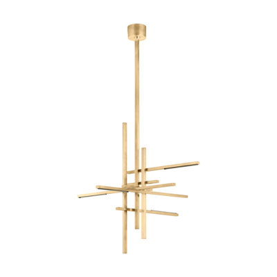 Sean Lavin Cityscape 6-light Large Chandelier in Hand Rubbed Antique Brass with Crystal shade
